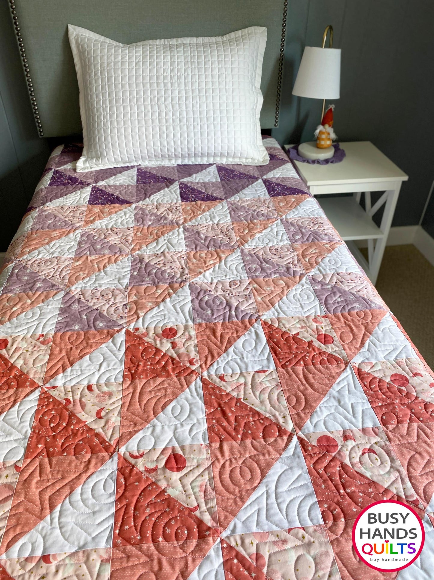 Handmade Horizon Throw Quilt in Moonchild