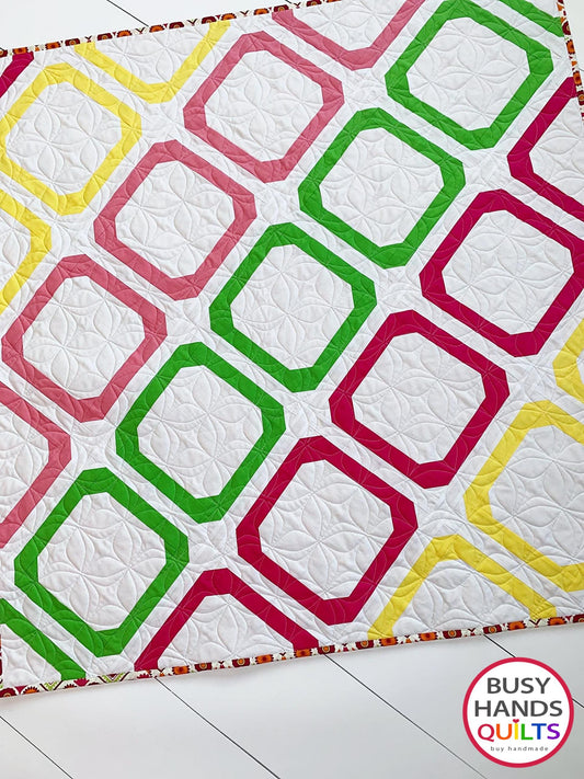 Handmade Gemstones Baby Quilt in Kona Solids