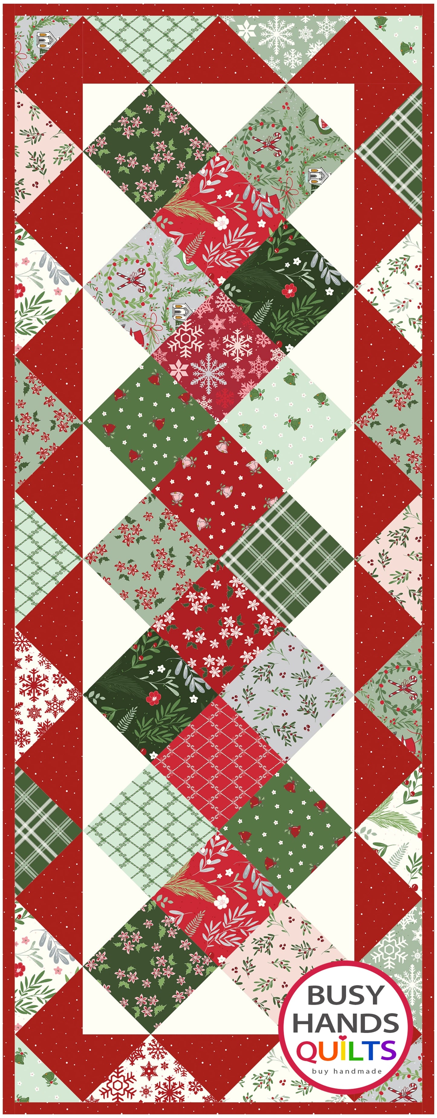 Jolie Table Runner Quilt Kit in Mistletoe and Holly - Makes 1 Quilt