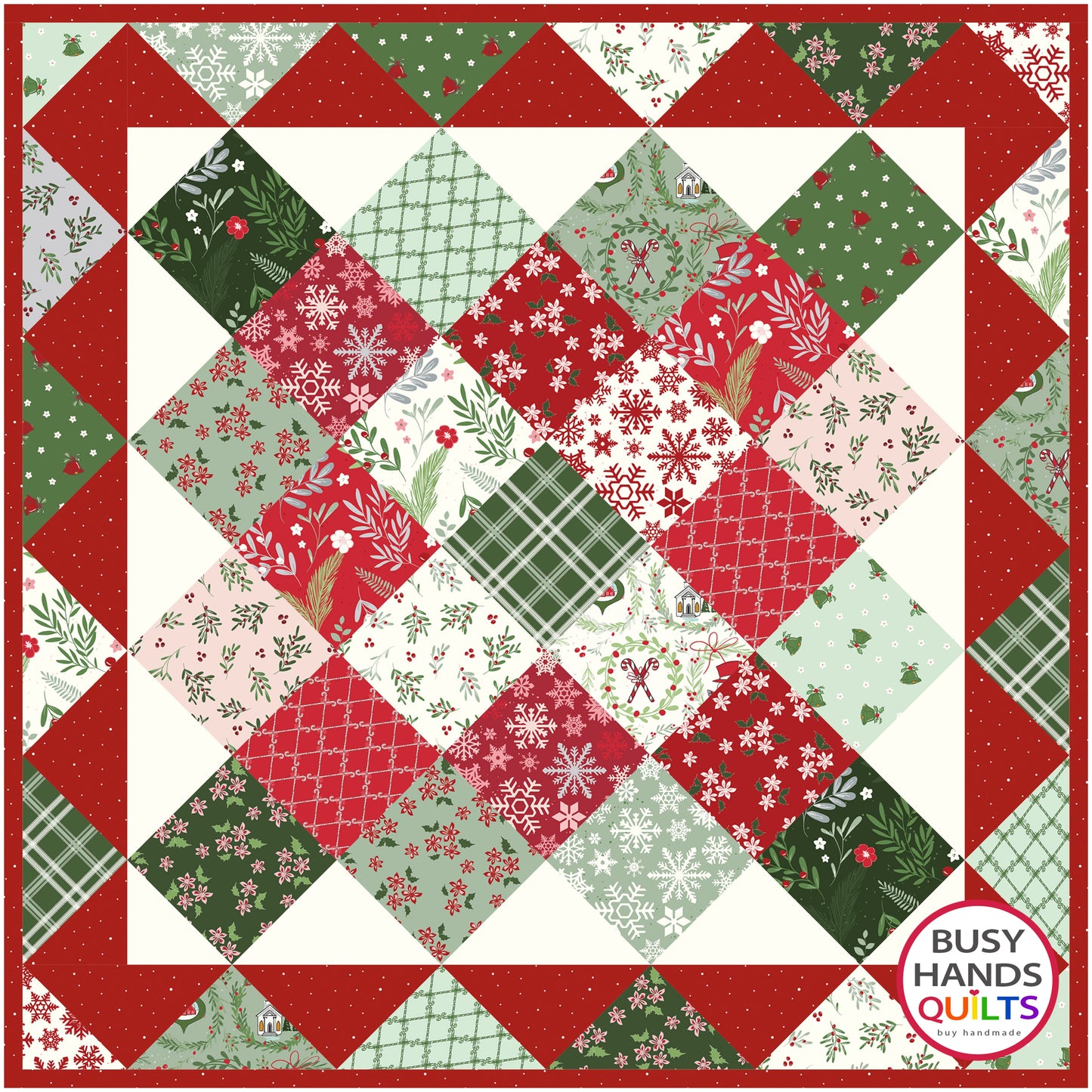 Jolie Table Runner Quilt Kit in Mistletoe and Holly - Makes 1 Quilt