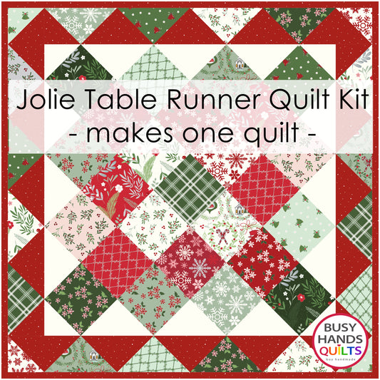 Jolie Table Runner Quilt Kit in Mistletoe and Holly - Makes 1 Quilt