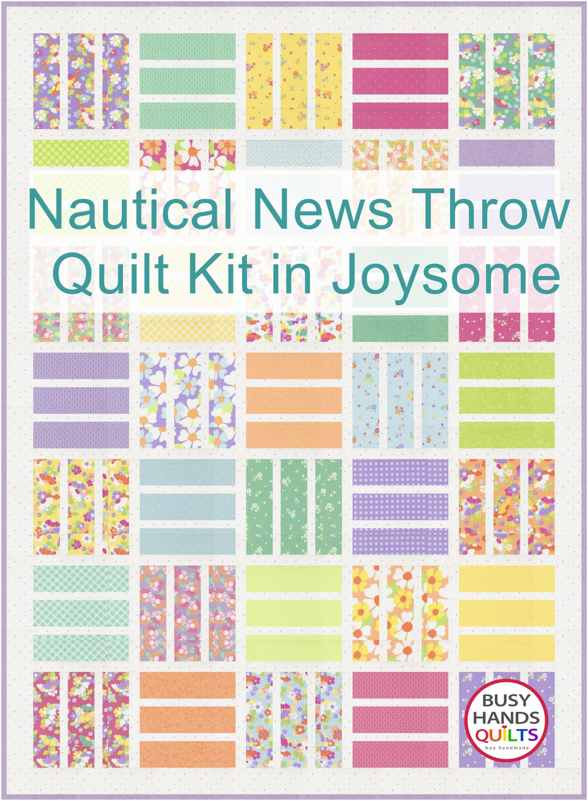 Nautical News Throw Quilt Kit in Joysome by Moda
