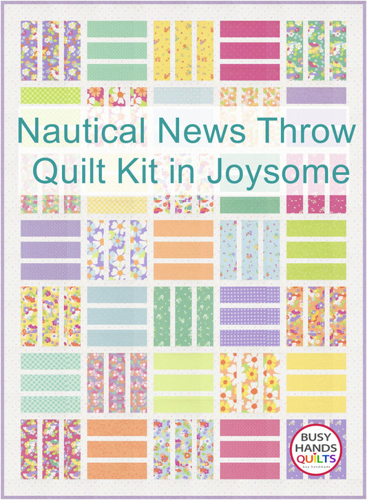 Nautical News Throw Quilt Kit in Joysome by Moda
