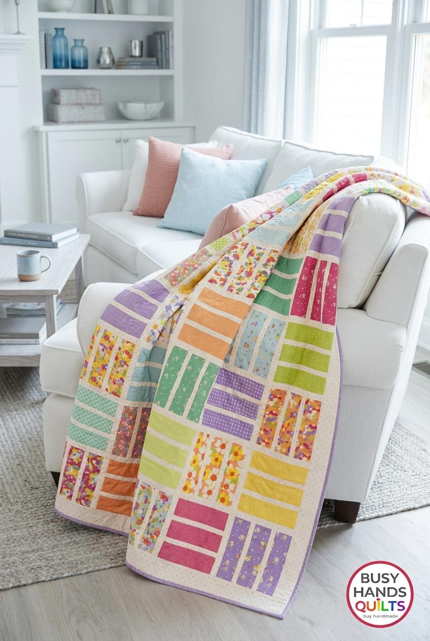 Nautical News Throw Quilt Kit in Joysome by Moda
