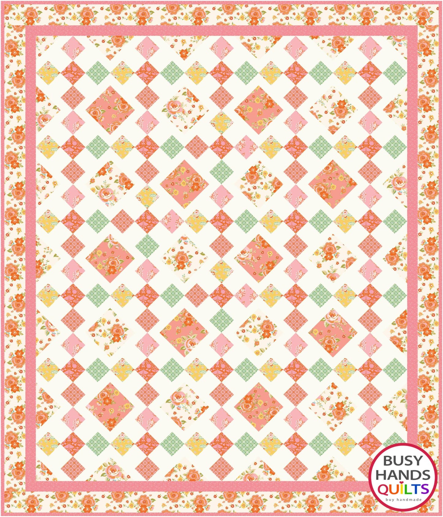 Granny's Square Patch Quilt Pattern PRINTED