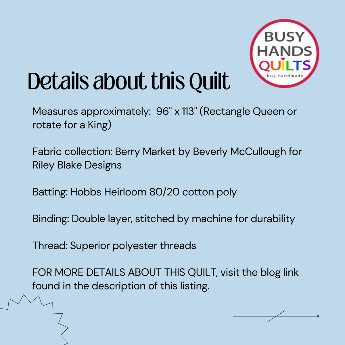 Handmade Harmony Long Queen or King Quilt in Berry Market