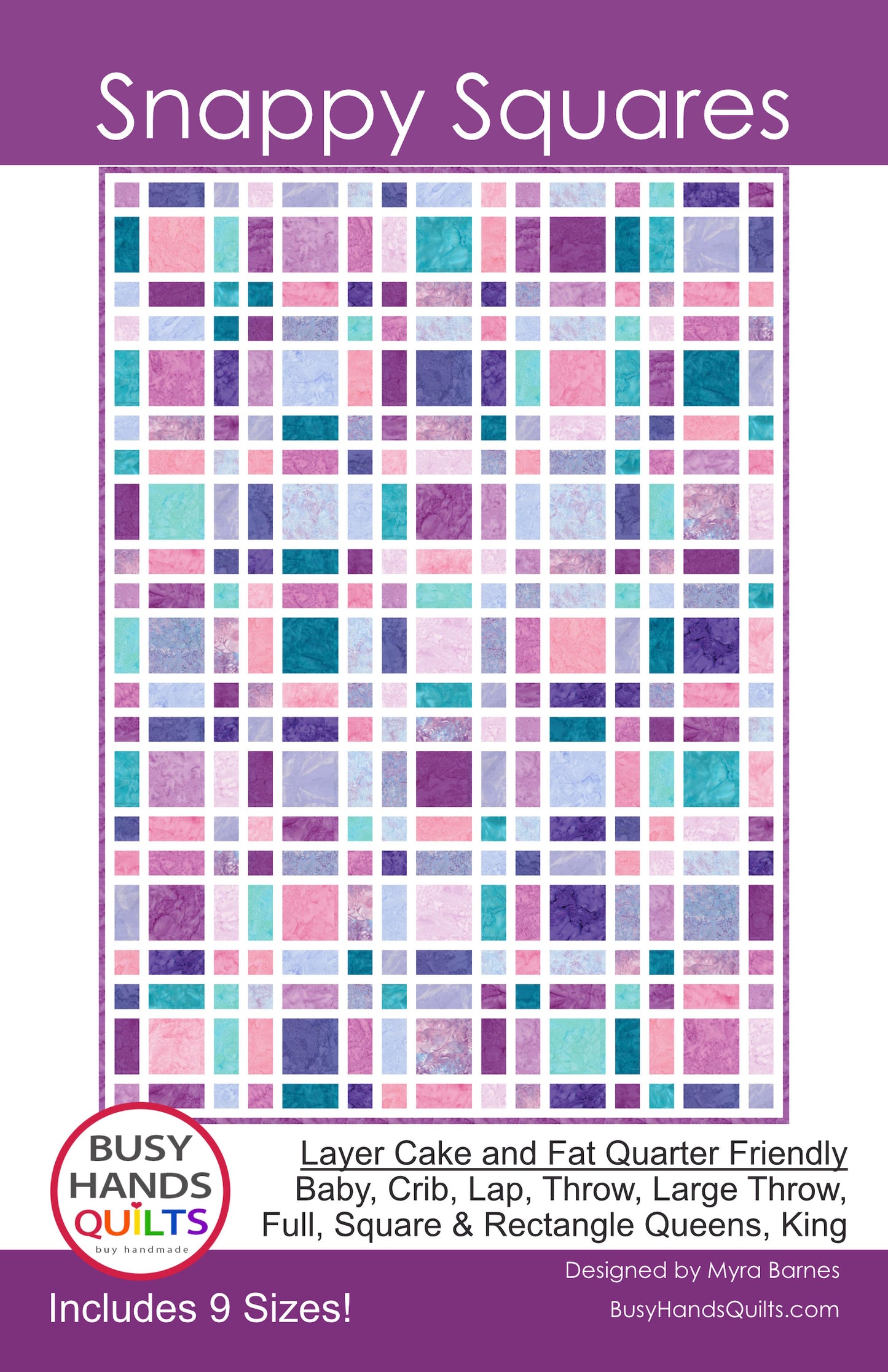 Snappy Squares Quilt Pattern PRINTED