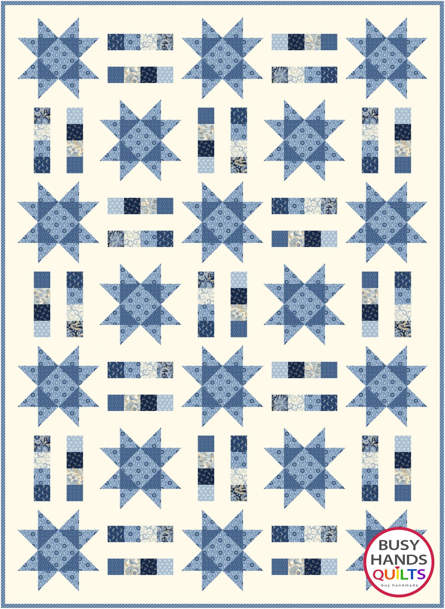 Stars and Stripes Quilt Pattern PRINTED