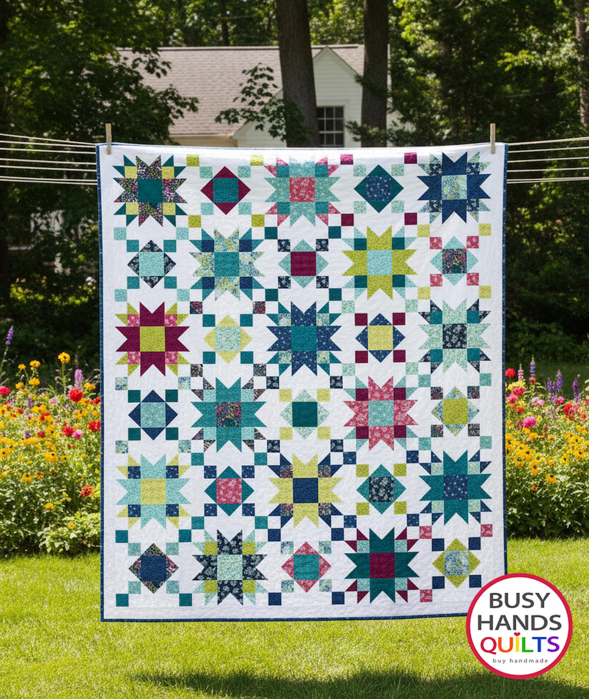 PREORDER Summer on the Porch Quilt Kit in Garden Dalliance - Makes TWIN or THROW