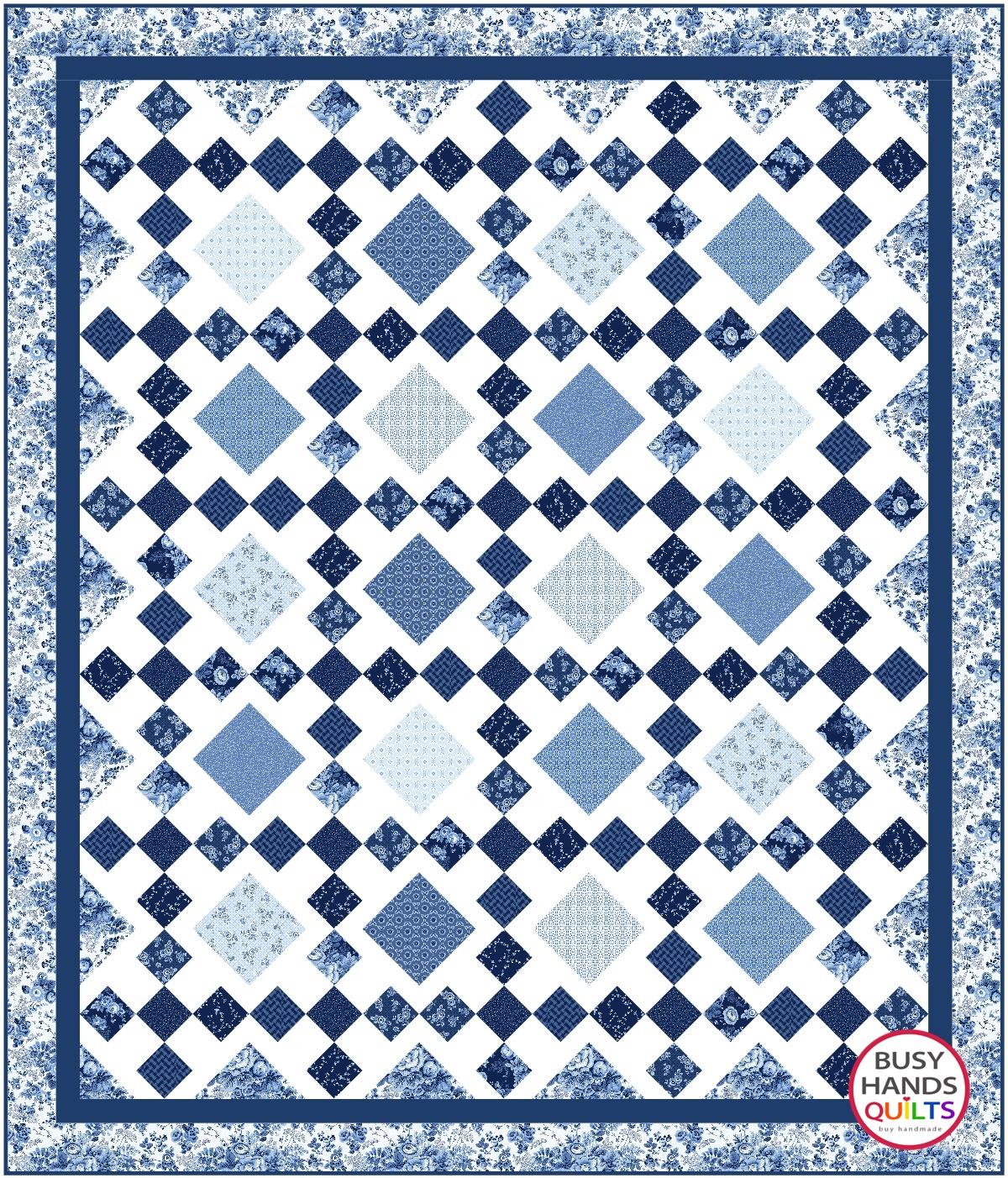 Granny's Square Patch Quilt Pattern PRINTED