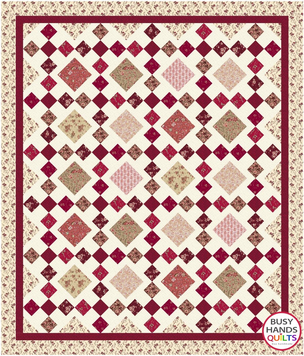 Granny's Square Patch Quilt Pattern PRINTED