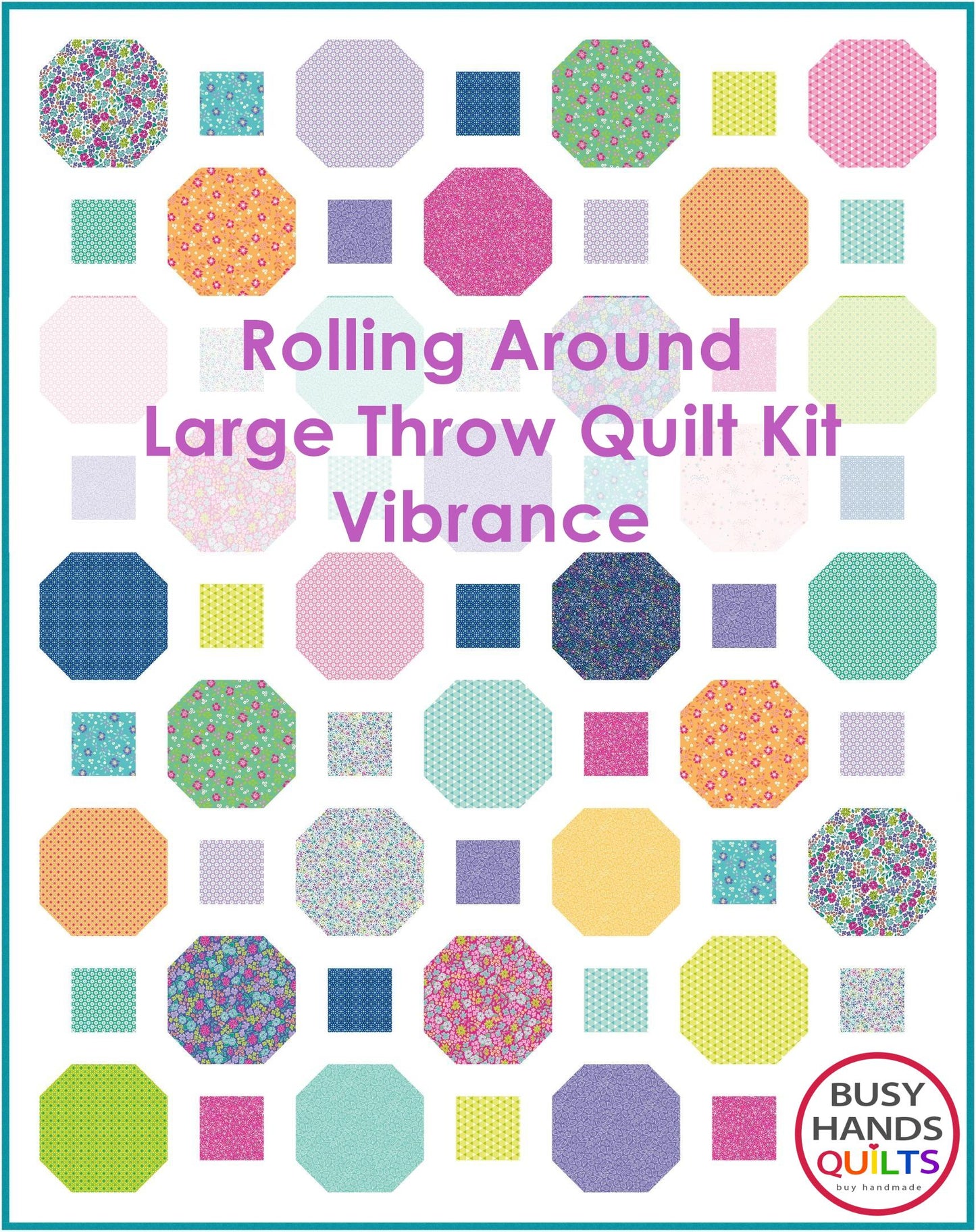 Rolling Around Throw Quilt Kit in Vibrance