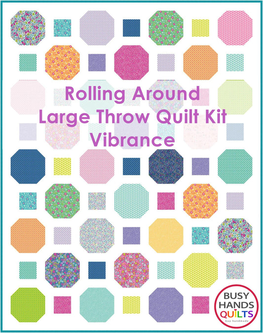 Rolling Around Throw Quilt Kit in Vibrance