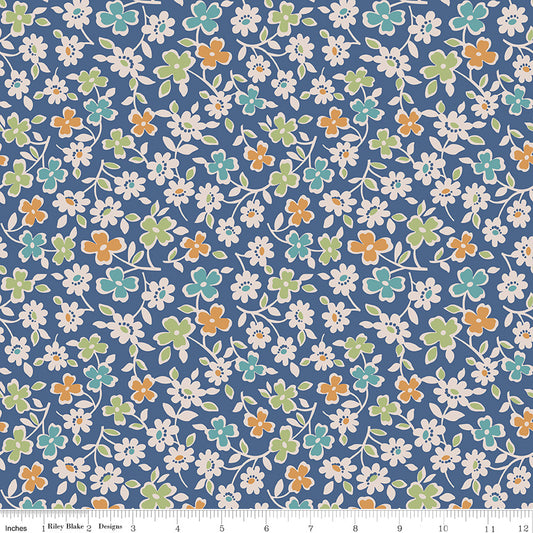 3 Yards Wide Backing Cosmos in Denim from Autumn by Lori Holt 107/108in WB14672 #16