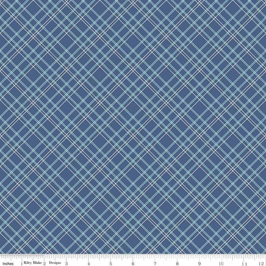 Wide Backing Bee Backings & Borders in Plaid Blue - by the Half Yard - WB6422-BLUE