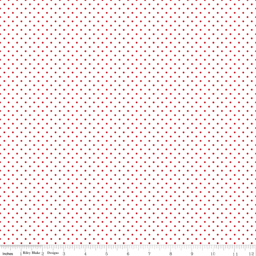 Wide Backing Swiss Dot in Red 107in - by the Half Yard - WB660-RED