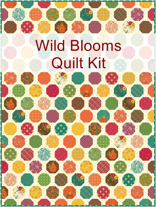 LAST ONE Wild Blooms Throw Size Quilt Kit in Autumn Afternoon