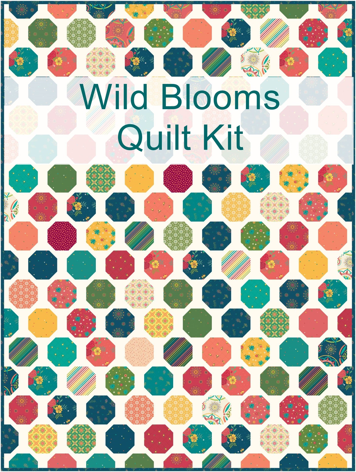 Wild Blooms Throw Size Quilt Kit in Market Street