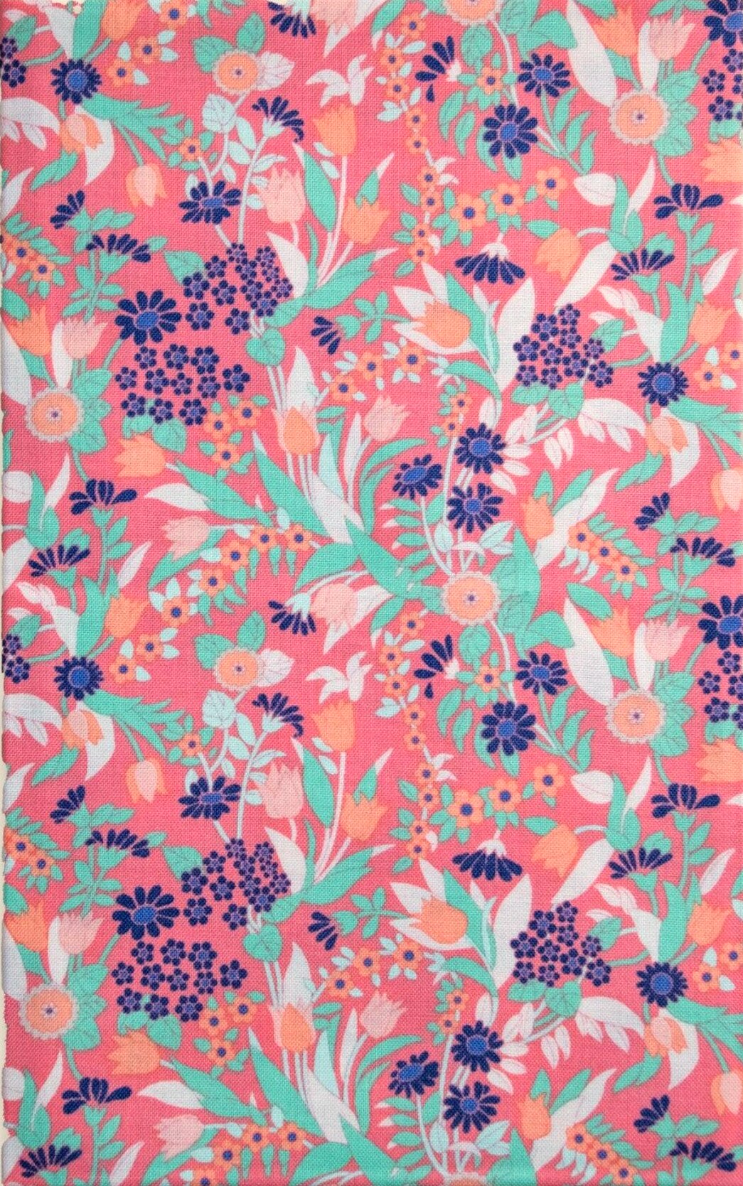 1 Yard Wanderlust Small Floral in Coral by Boundless #45