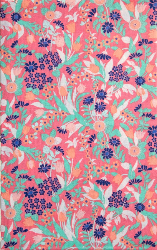 1 Yard Wanderlust Small Floral in Coral by Boundless #45