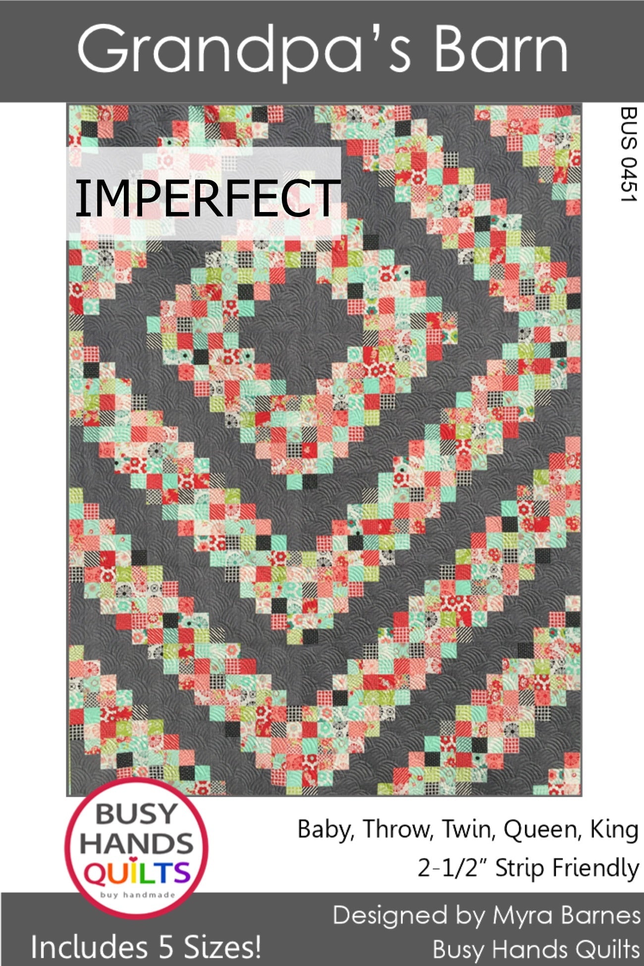 IMPERFECT Grandpa's Barn Quilt Pattern PRINTED