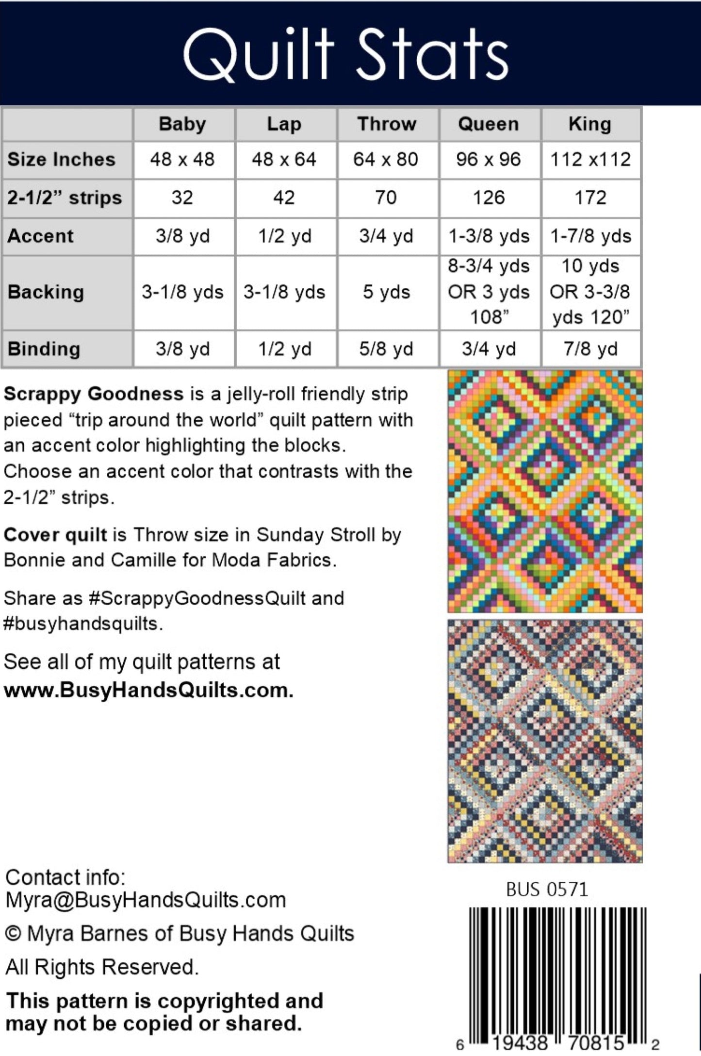 Scrappy Goodness Quilt Pattern PDF DOWNLOAD Busy Hands Quilts $12.99