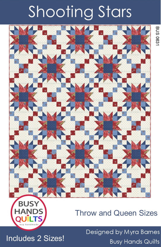 Shooting Stars Quilt Pattern PRINTED Busy Hands Quilts {$price}