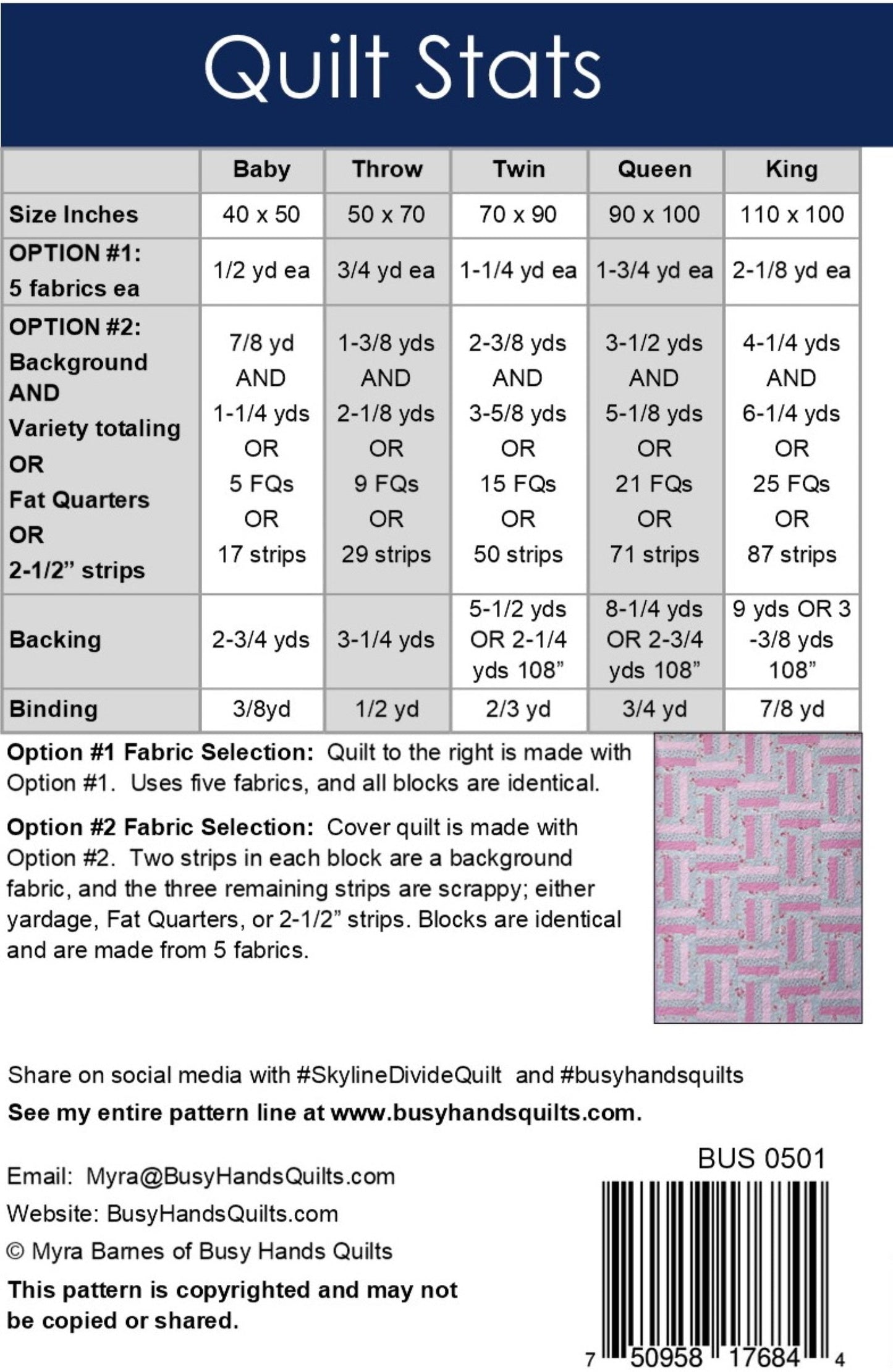 Skyline Divide Quilt Pattern PDF DOWNLOAD Busy Hands Quilts $12.99