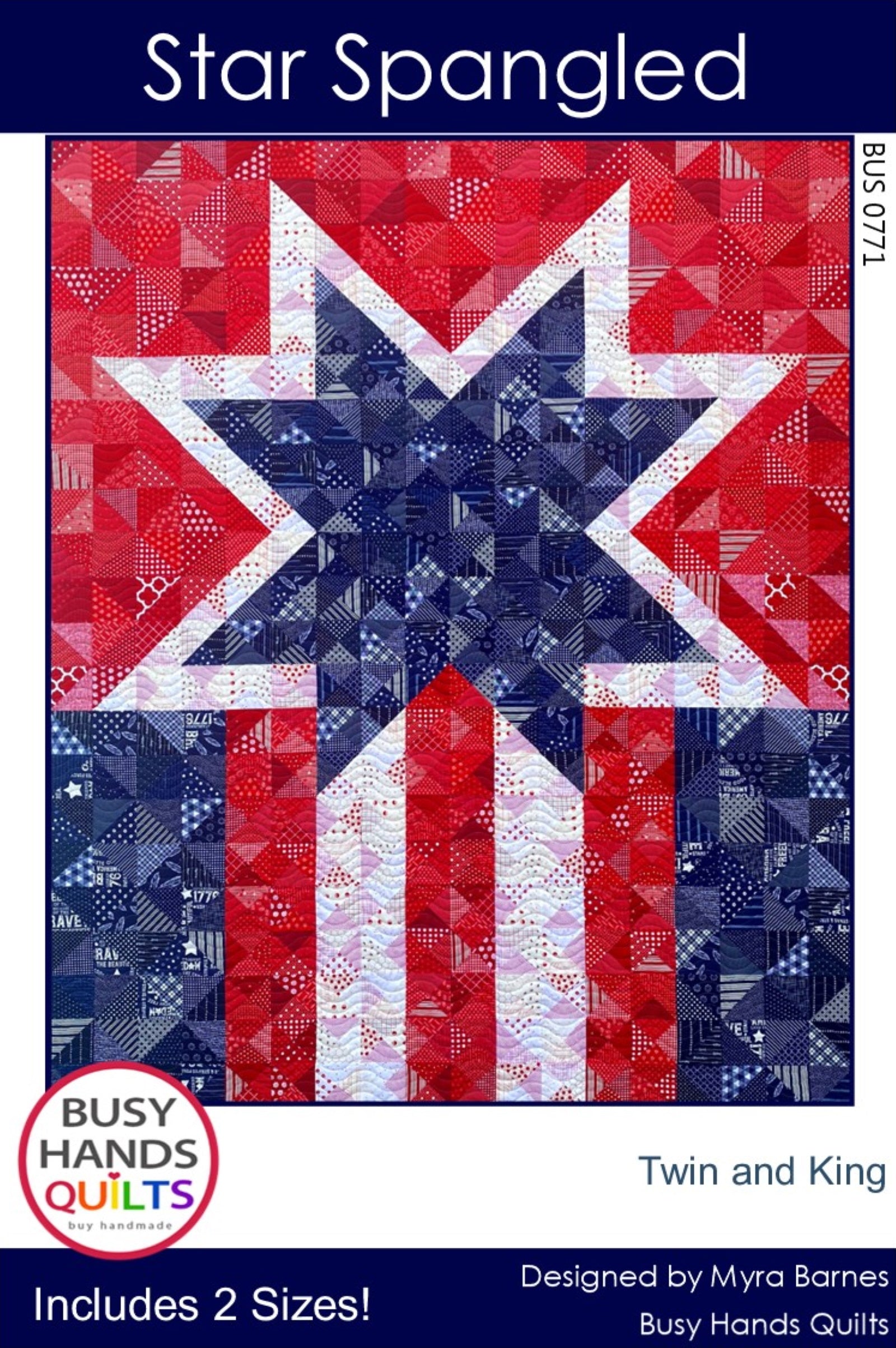 Star Spangled Quilt Pattern PRINTED Busy Hands Quilts {$price}