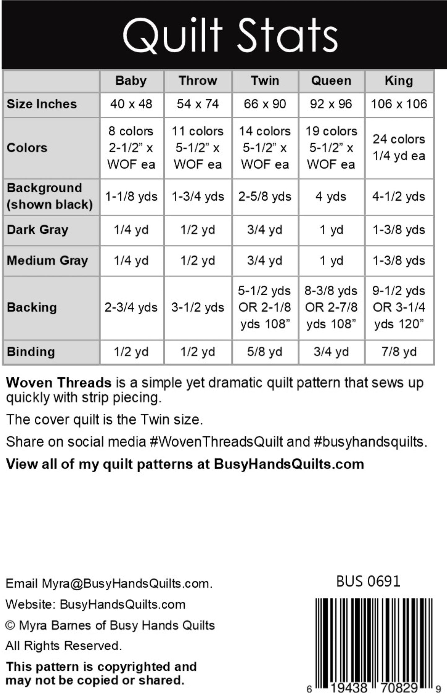 Woven Threads Quilt Pattern PRINTED Busy Hands Quilts {$price}