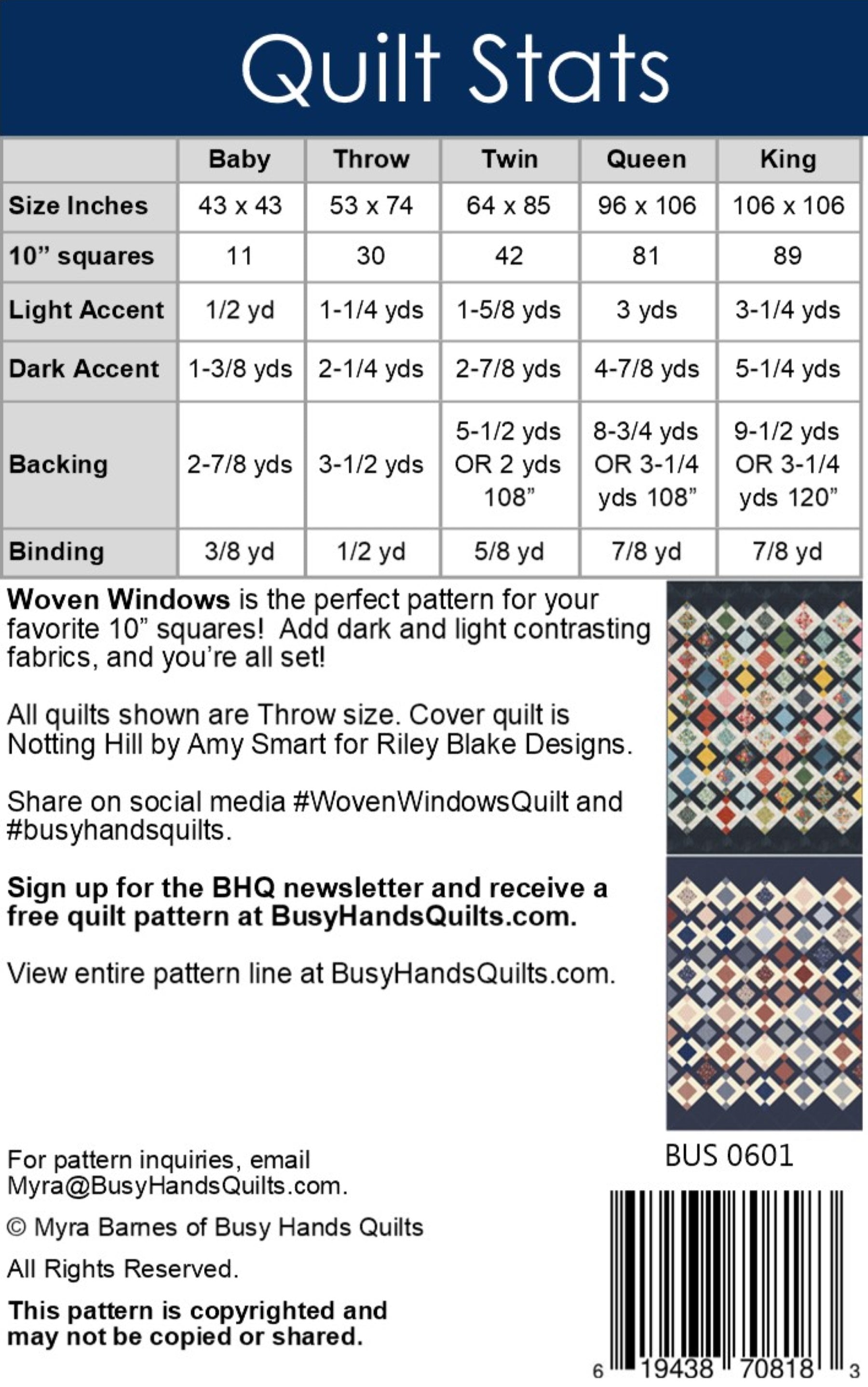 Woven Windows Quilt Pattern PDF DOWNLOAD Busy Hands Quilts $12.99