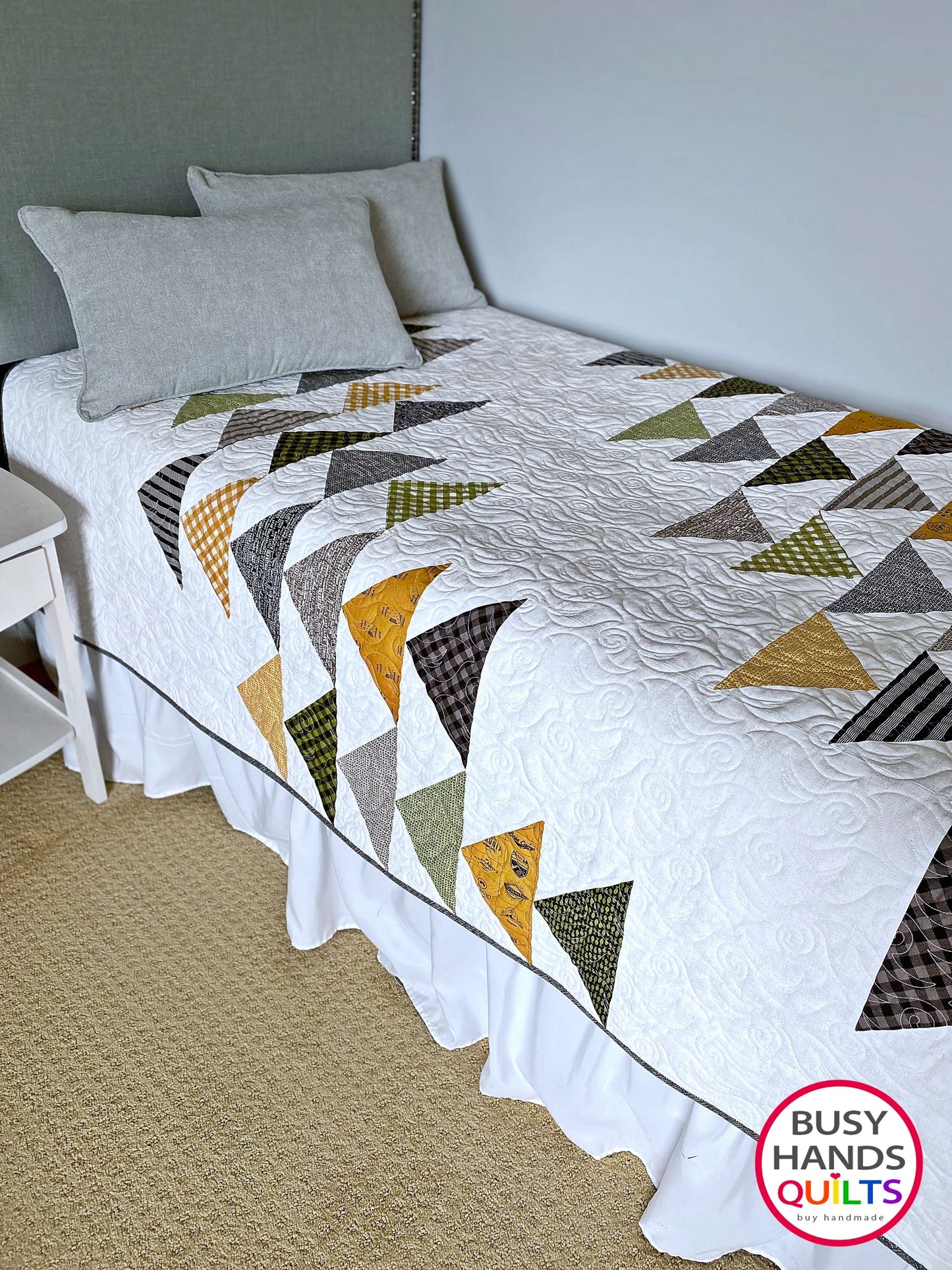 Custom Handmade Formation Throw Quilt in Timber - Ready to Ship Busy Hands Quilts $365