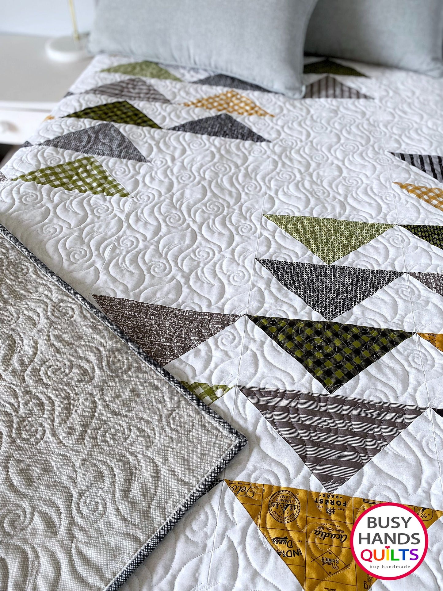 Custom Handmade Formation Throw Quilt in Timber - Ready to Ship Busy Hands Quilts $365