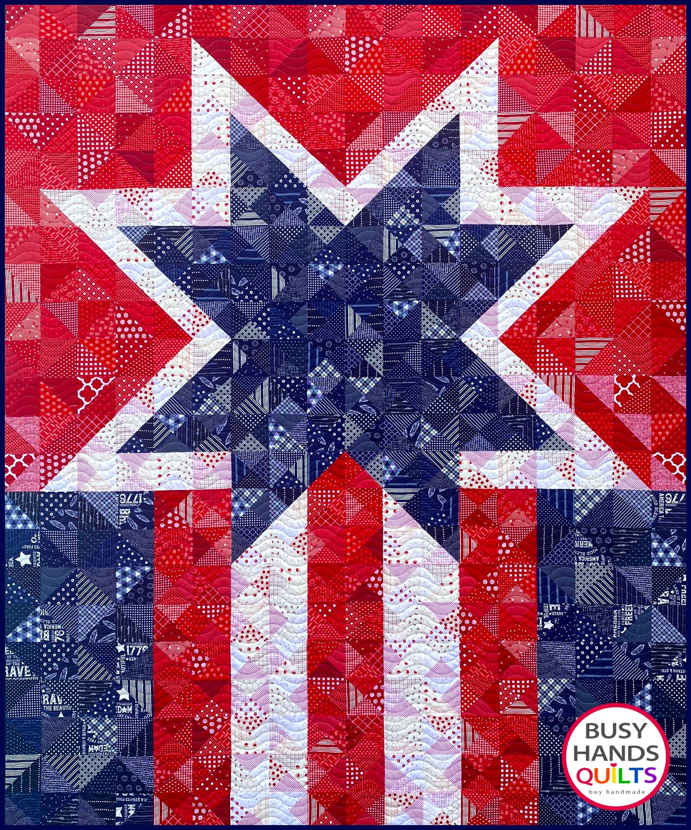 Star Spangled Quilt Pattern PRINTED Busy Hands Quilts {$price}