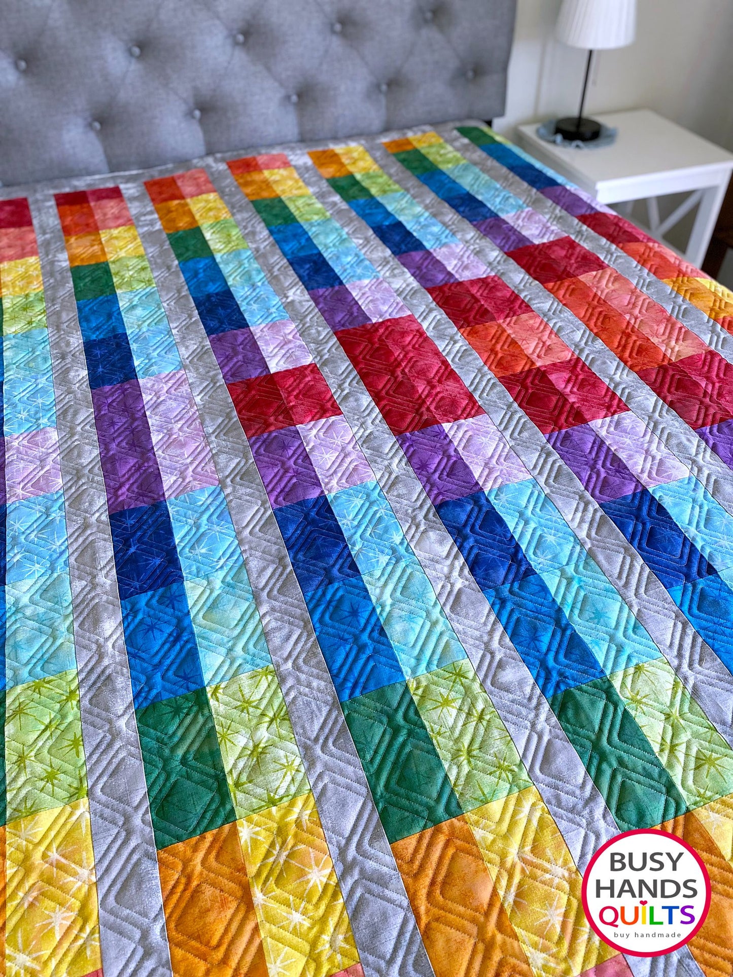 Rainbow Burst Quilt Pattern PRINTED Busy Hands Quilts {$price}