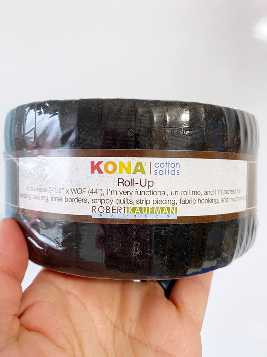 Jelly Roll - Roll Up - Kona Cotton Solids Roll-Up in Black Strips RU-196-40#310
