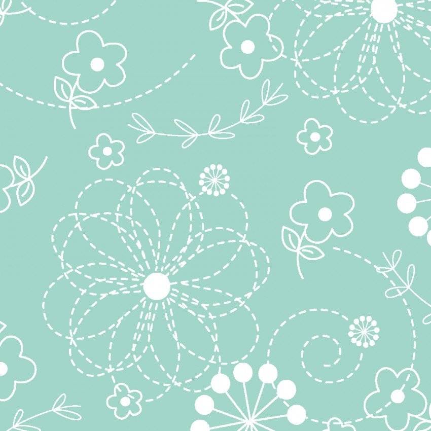 Wide Backing Kimberbell Basics Doodles in Teal 108in - by the Half Yard MASQB201-Q