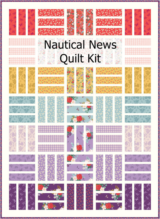 Nautical News Throw Quilt Kit in Sweet Picnic