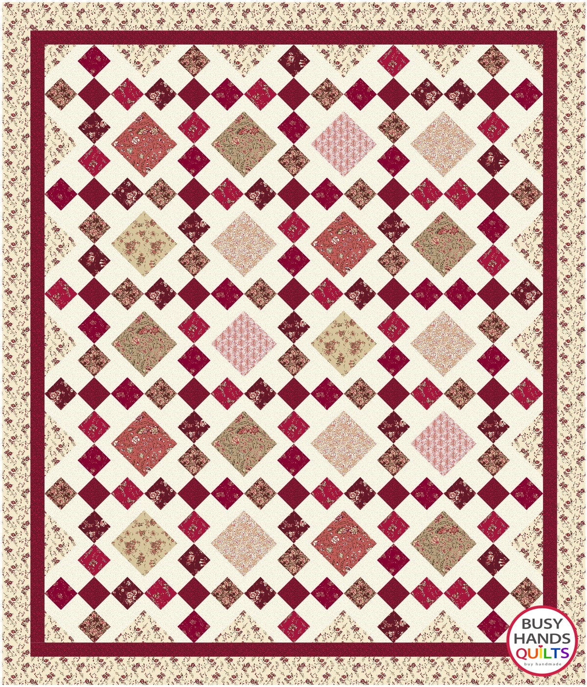 Granny's Square Patch Quilt Pattern PDF DOWNLOAD Busy Hands Quilts $12.99