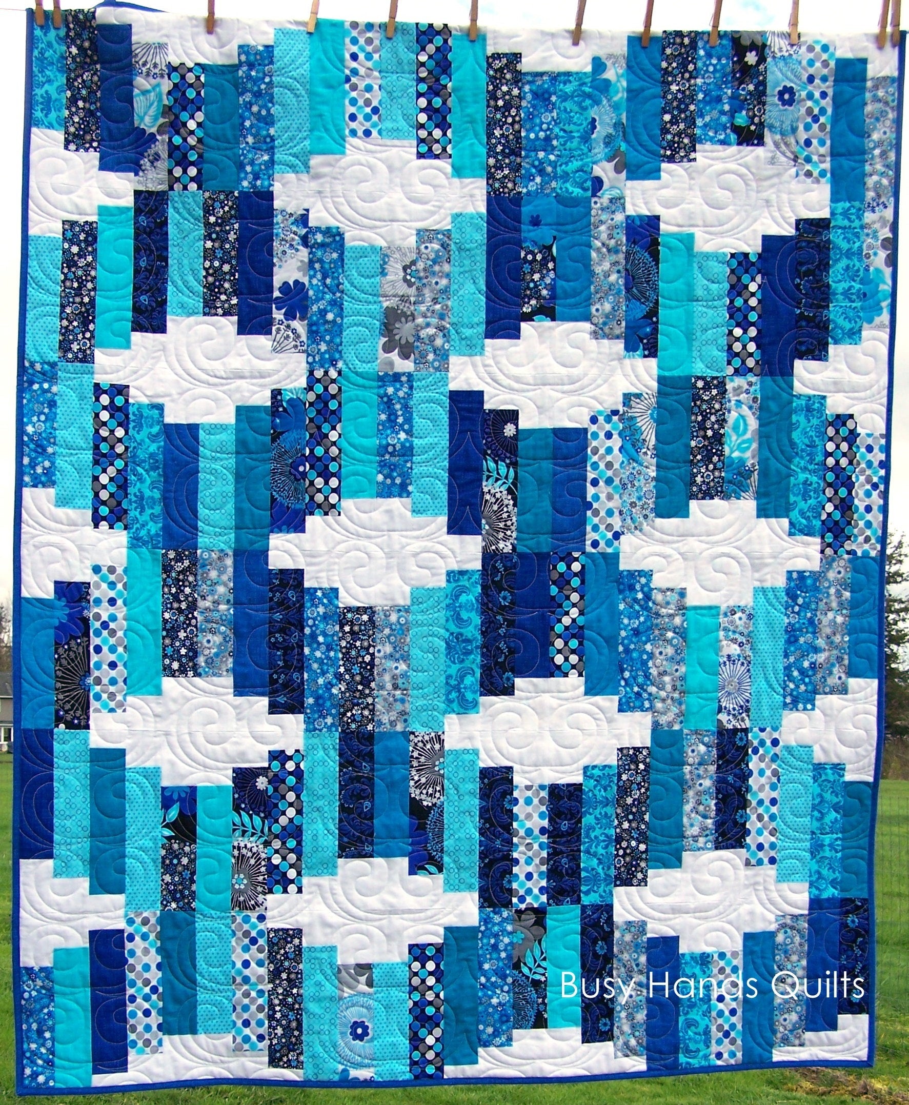 Jelly Roll Waves Quilt Pattern PDF DOWNLOAD Busy Hands Quilts $12.99