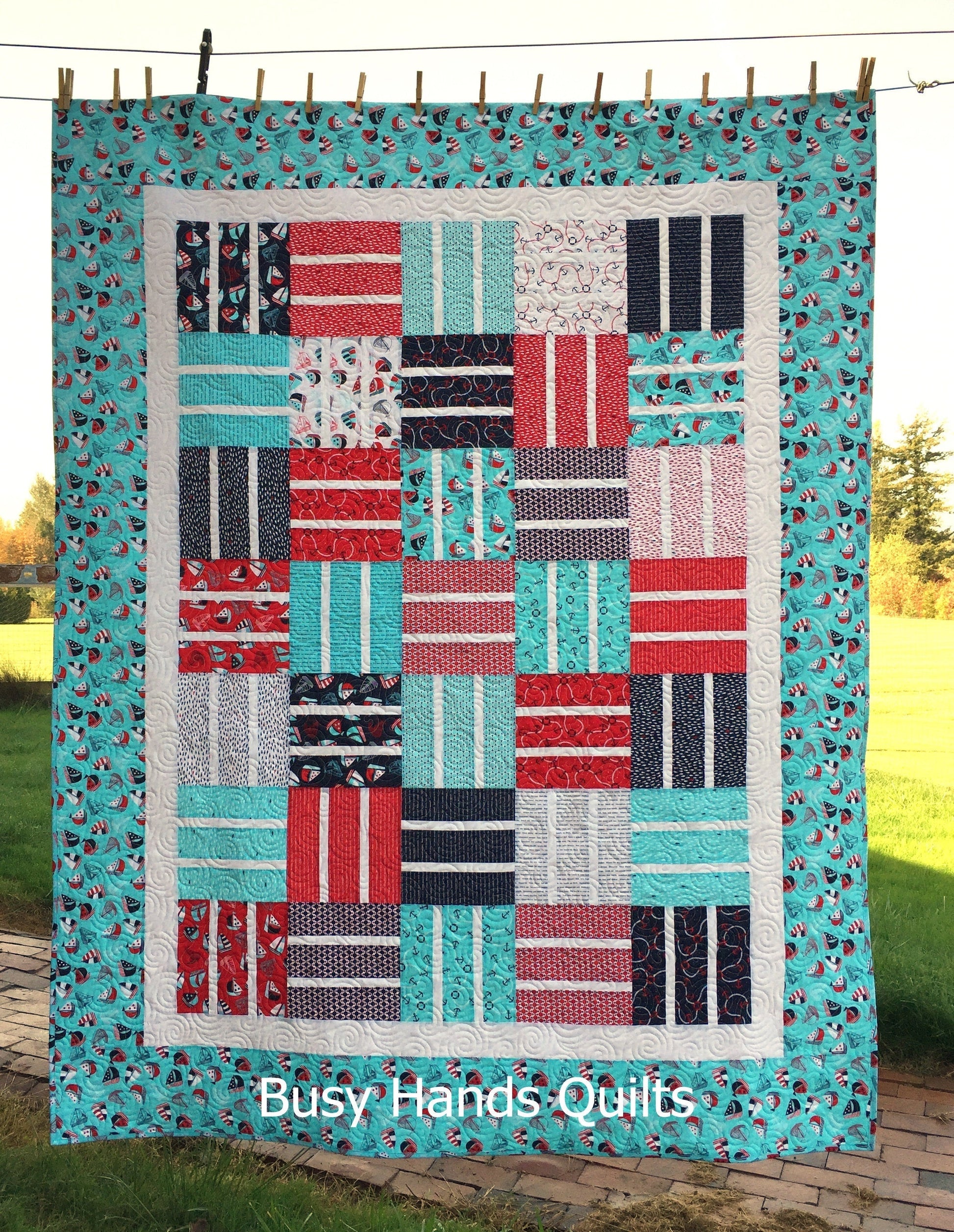 Nautical News Quilt Pattern PRINTED Busy Hands Quilts {$price}