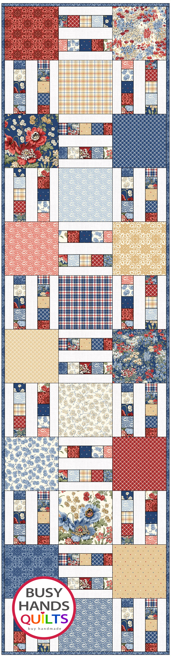 Mini Picket Fence Quilt Pattern PDF DOWNLOAD Busy Hands Quilts $12.99